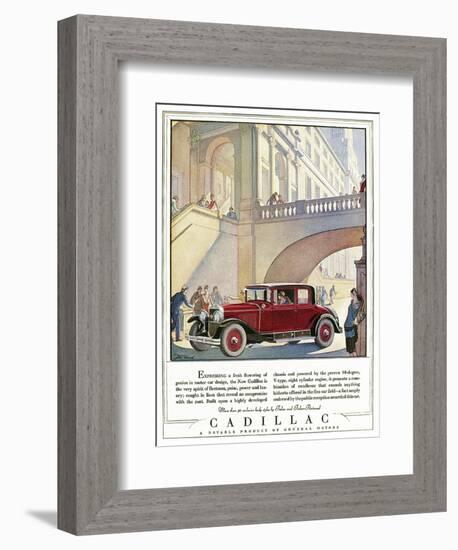 Cadillac Ad, 1928-J.M. Cleland-Framed Giclee Print