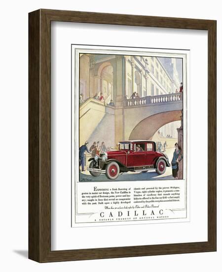 Cadillac Ad, 1928-J.M. Cleland-Framed Giclee Print