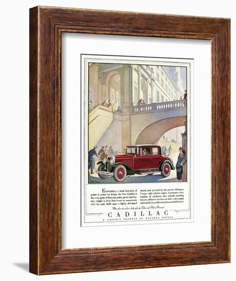 Cadillac Ad, 1928-J.M. Cleland-Framed Giclee Print