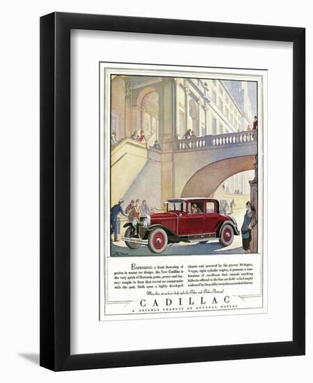 Cadillac Ad, 1928-J.M. Cleland-Framed Giclee Print