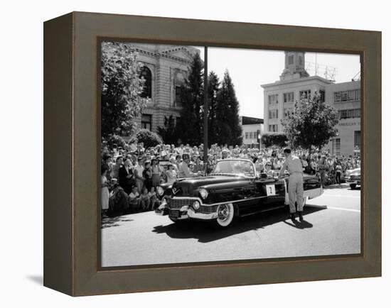 Cadillac Convertible in a Street Parade, USA, (C1958)-null-Framed Premier Image Canvas