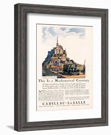 Cadillac La Salle, Magazine Advertisement, USA, 1929-null-Framed Giclee Print