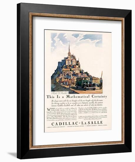 Cadillac La Salle, Magazine Advertisement, USA, 1929-null-Framed Giclee Print