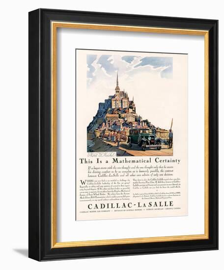 Cadillac La Salle, Magazine Advertisement, USA, 1929-null-Framed Giclee Print