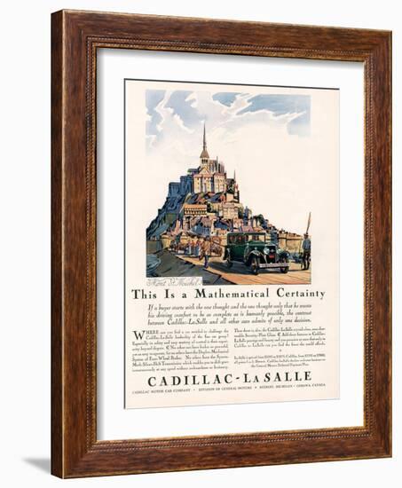 Cadillac La Salle, Magazine Advertisement, USA, 1929-null-Framed Giclee Print