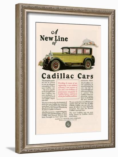 Cadillac, Magazine Advertisement, USA, 1925-null-Framed Giclee Print