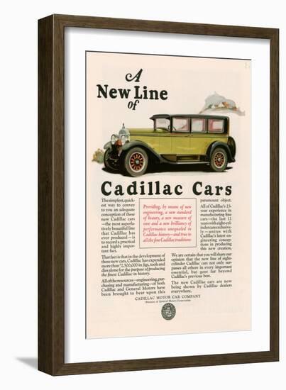 Cadillac, Magazine Advertisement, USA, 1925-null-Framed Giclee Print