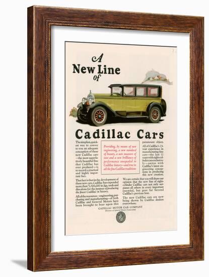 Cadillac, Magazine Advertisement, USA, 1925-null-Framed Giclee Print