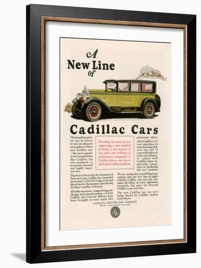 Cadillac, Magazine Advertisement, USA, 1925-null-Framed Giclee Print