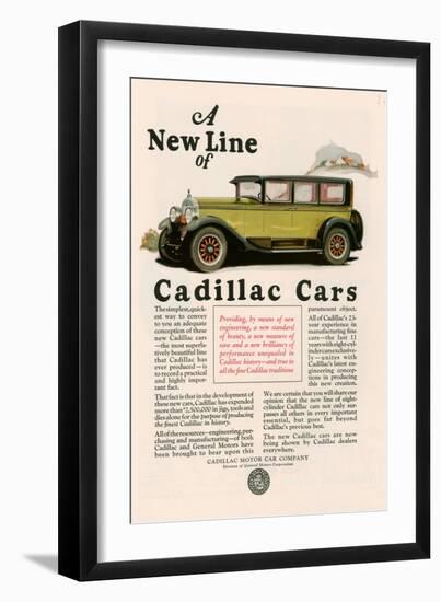 Cadillac, Magazine Advertisement, USA, 1925-null-Framed Giclee Print