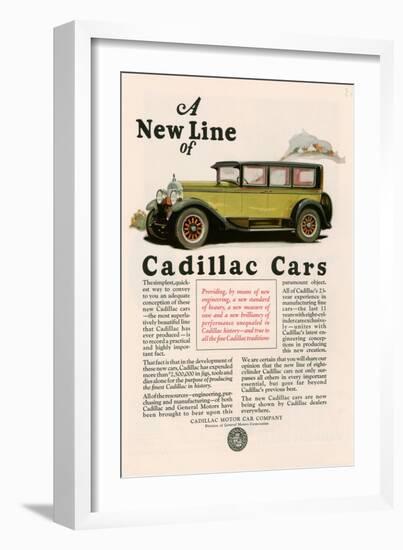 Cadillac, Magazine Advertisement, USA, 1925-null-Framed Giclee Print