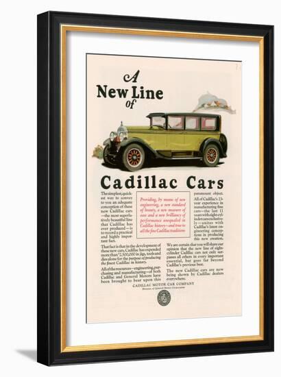 Cadillac, Magazine Advertisement, USA, 1925-null-Framed Giclee Print