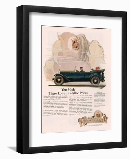 Cadillac, Magazine Advertisement, USA, 1925-null-Framed Giclee Print