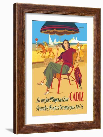 Cadiz, La Mejor Playa del Sur-null-Framed Art Print