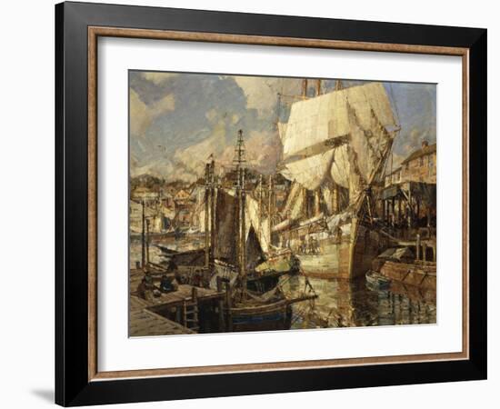 Cadiz Salt Ship, Gloucester Harbor-Frederick John Mulhaupt-Framed Giclee Print