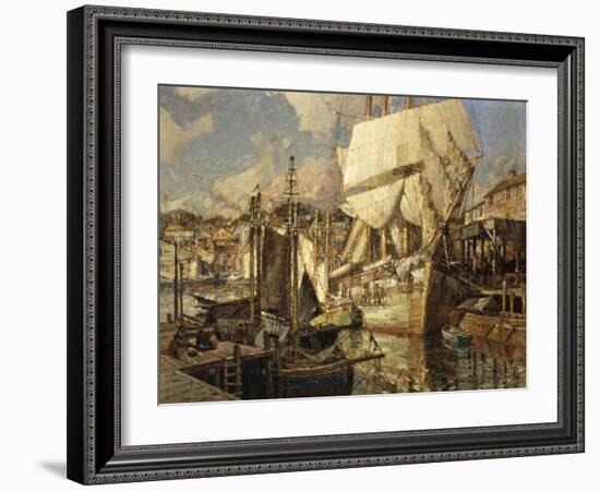 Cadiz Salt Ship, Gloucester Harbor-Frederick John Mulhaupt-Framed Giclee Print