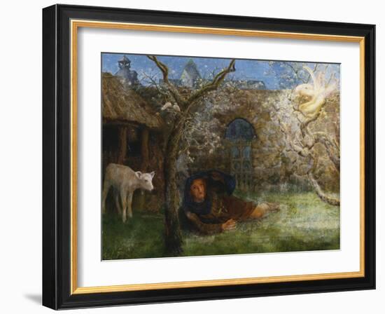 Caedmon's Awakening-Arthur Hughes-Framed Giclee Print