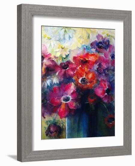 Caen Anemones with Daisies-Karen Armitage-Framed Giclee Print