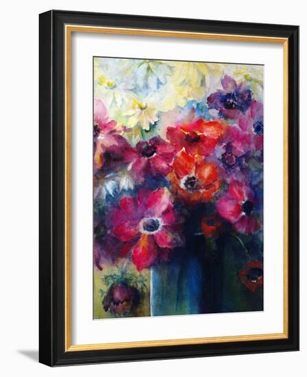 Caen Anemones with Daisies-Karen Armitage-Framed Giclee Print