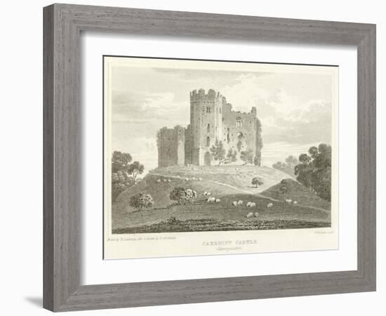 Caerdiff Castle, Glamorganshire (Engraving)-English School-Framed Giclee Print