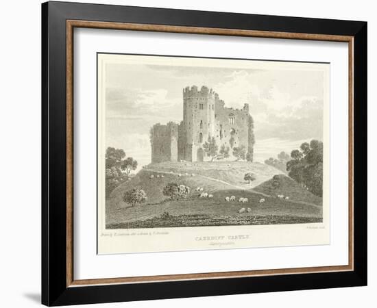 Caerdiff Castle, Glamorganshire (Engraving)-English School-Framed Giclee Print