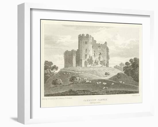 Caerdiff Castle, Glamorganshire (Engraving)-English School-Framed Giclee Print