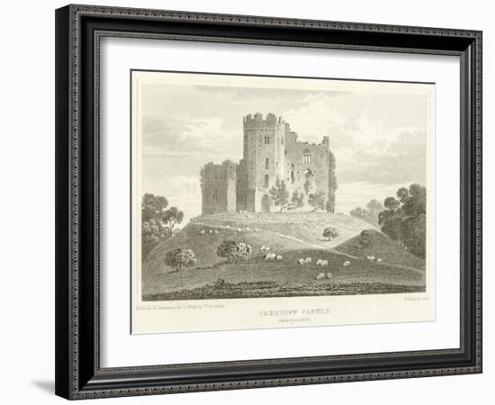 Caerdiff Castle, Glamorganshire (Engraving)-English School-Framed Giclee Print