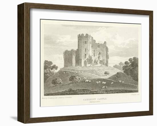 Caerdiff Castle, Glamorganshire (Engraving)-English School-Framed Giclee Print