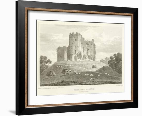 Caerdiff Castle, Glamorganshire (Engraving)-English School-Framed Giclee Print