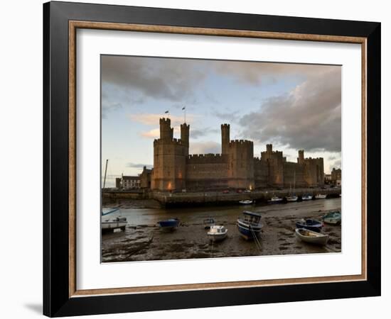 Caernarfon Castle, Caernarfon, UNESCO World Heritage Site, Wales, United Kingdom, Europe-John Woodworth-Framed Photographic Print