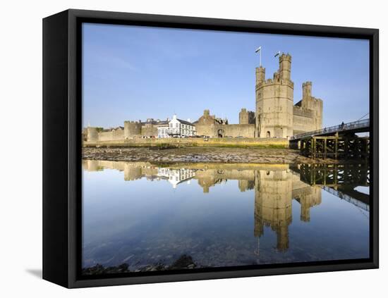 Caernarfon Castle, UNESCO World Heritage Site, and City Walls, Caernarfon, Gwynedd, North Wales, UK-Chris Hepburn-Framed Premier Image Canvas