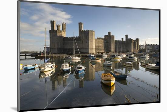 Caernarfon Castle,Unesco World Heritage Site, on the River Seiont-Stuart Black-Mounted Photographic Print