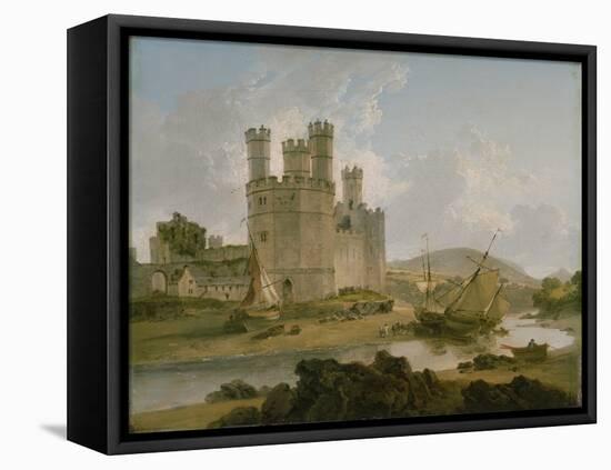 Caernarvon Castle, 1792 (Oil on Canvas)-Julius Caesar Ibbetson-Framed Premier Image Canvas