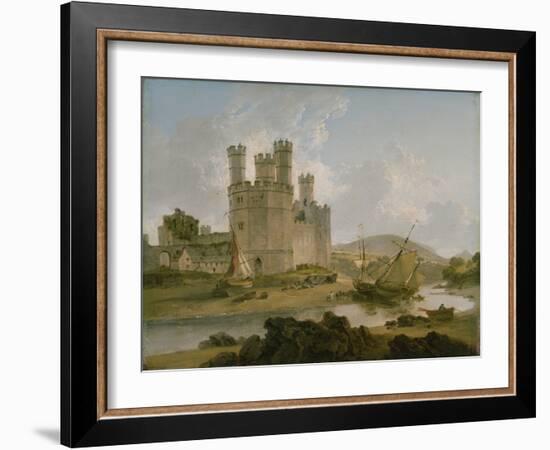 Caernarvon Castle, 1792 (Oil on Canvas)-Julius Caesar Ibbetson-Framed Giclee Print