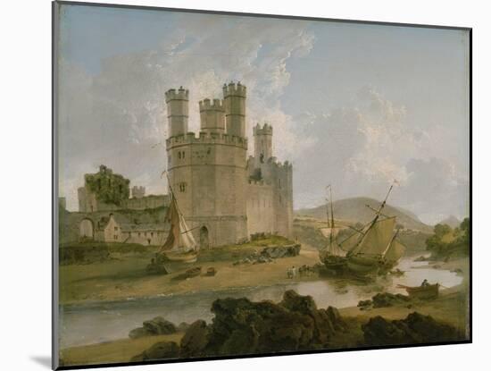 Caernarvon Castle, 1792 (Oil on Canvas)-Julius Caesar Ibbetson-Mounted Giclee Print