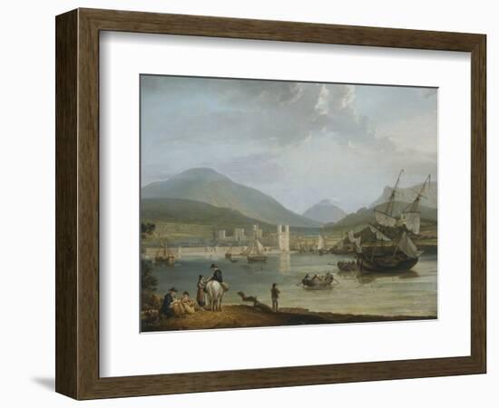 Caernarvon Castle and Bay (Oil on Canvas)-Nicholas Pocock-Framed Giclee Print