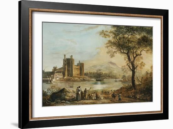 Caernarvon Castle, with a Harper in the Foreground-Paul Sandby-Framed Giclee Print