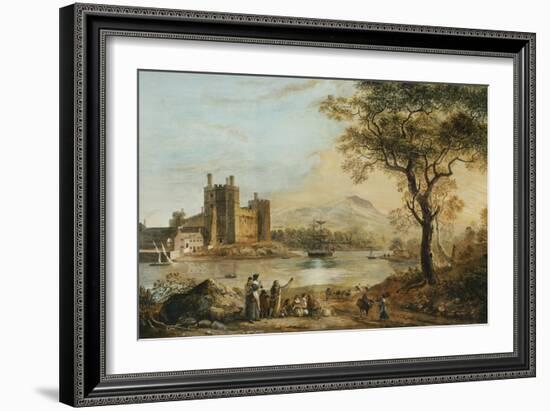 Caernarvon Castle, with a Harper in the Foreground-Paul Sandby-Framed Giclee Print