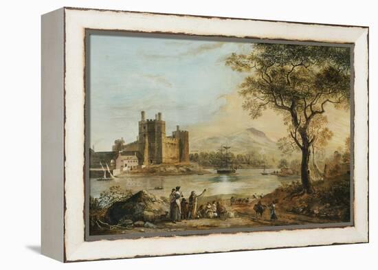 Caernarvon Castle, with a Harper in the Foreground-Paul Sandby-Framed Premier Image Canvas