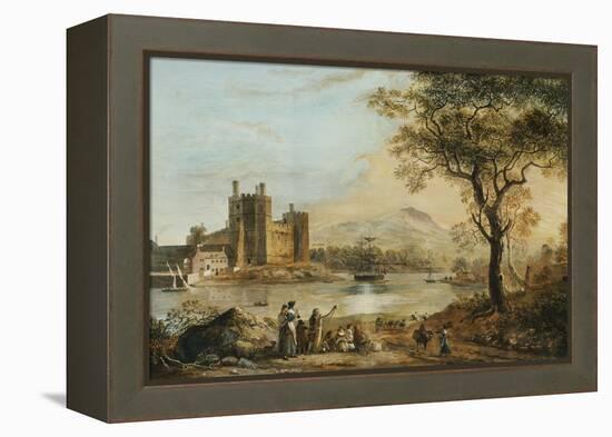 Caernarvon Castle, with a Harper in the Foreground-Paul Sandby-Framed Premier Image Canvas