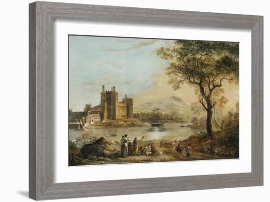 Caernarvon Castle, with a Harper in the Foreground-Paul Sandby-Framed Giclee Print