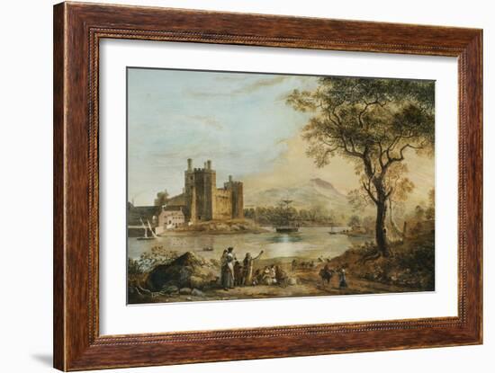 Caernarvon Castle, with a Harper in the Foreground-Paul Sandby-Framed Giclee Print