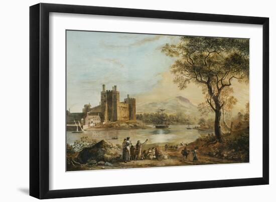 Caernarvon Castle, with a Harper in the Foreground-Paul Sandby-Framed Giclee Print