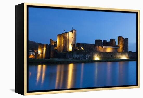 Caerphilly Castle at Dusk, Wales, Gwent, United Kingdom, Europe-Billy Stock-Framed Premier Image Canvas