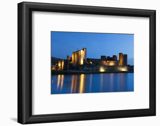 Caerphilly Castle at Dusk, Wales, Gwent, United Kingdom, Europe-Billy Stock-Framed Photographic Print