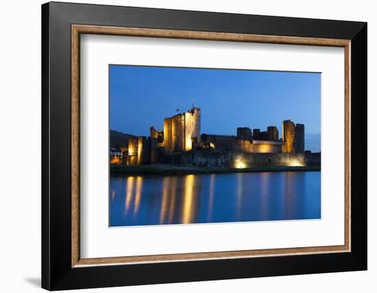 Caerphilly Castle at Dusk, Wales, Gwent, United Kingdom, Europe-Billy Stock-Framed Photographic Print