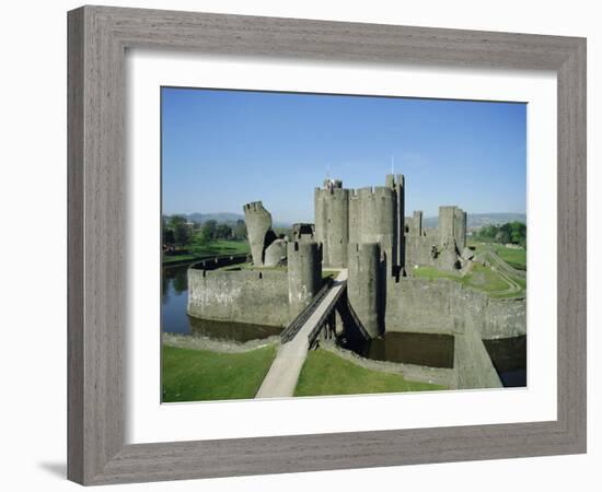 Caerphilly Castle, Glamorgan, Wales, UK, Europe-Adina Tovy-Framed Photographic Print