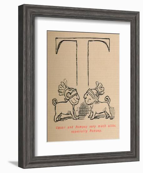 'Caesar and Pompey very much alike especially Pompey', 1852-John Leech-Framed Giclee Print