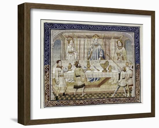 Caesar Augustus, His Wife and Son at Table, C.1410-null-Framed Giclee Print
