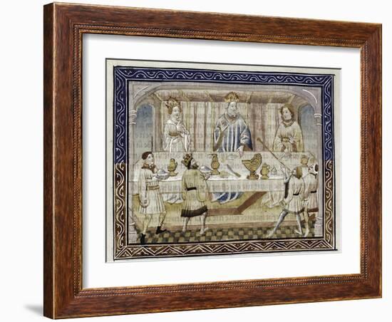 Caesar Augustus, His Wife and Son at Table, C.1410-null-Framed Giclee Print